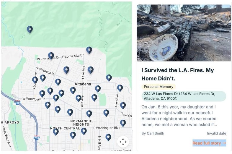 Altadena Rising Story Map Preview